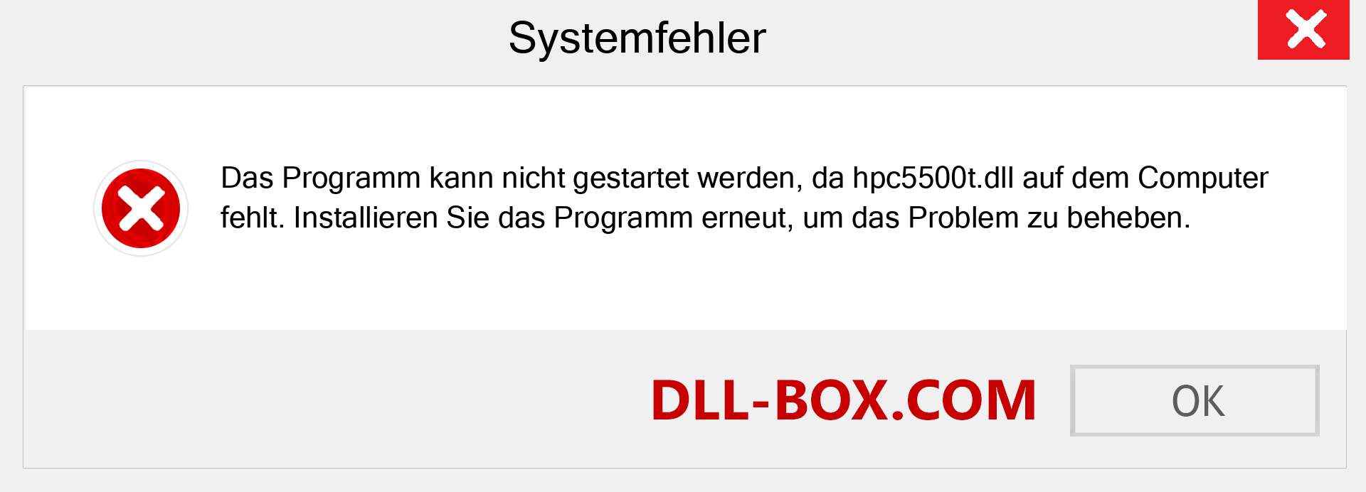 hpc5500t.dll-Datei fehlt?. Download für Windows 7, 8, 10 - Fix hpc5500t dll Missing Error unter Windows, Fotos, Bildern